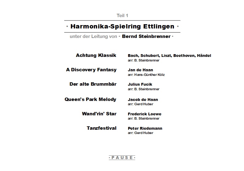 Konzertprogramm 2014