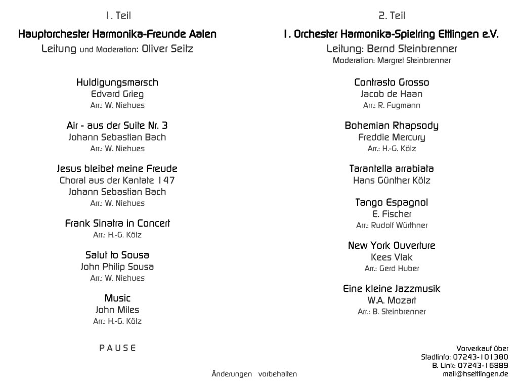 Konzertprogramm 2018