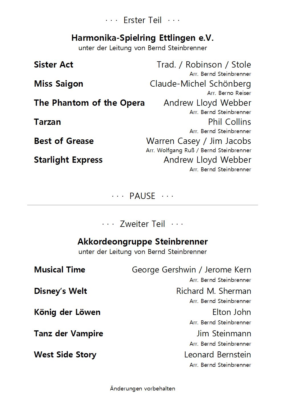 Konzertprogramm 2024